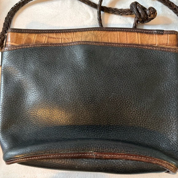 Brighton Leather Shoulder Bag Black Brown - Picture 7 of 11